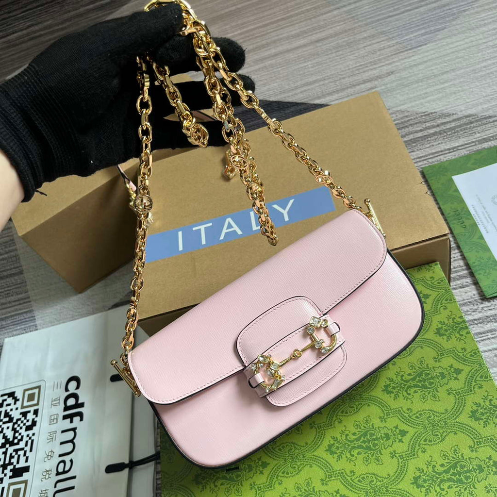 Gucci 735178 Gucci Horsebit 1955 small shoulder bag Pink
