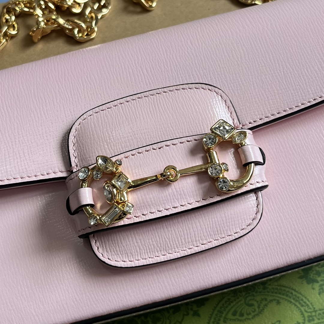 Gucci 735178 Gucci Horsebit 1955 small shoulder bag Pink - Default Title - View 5