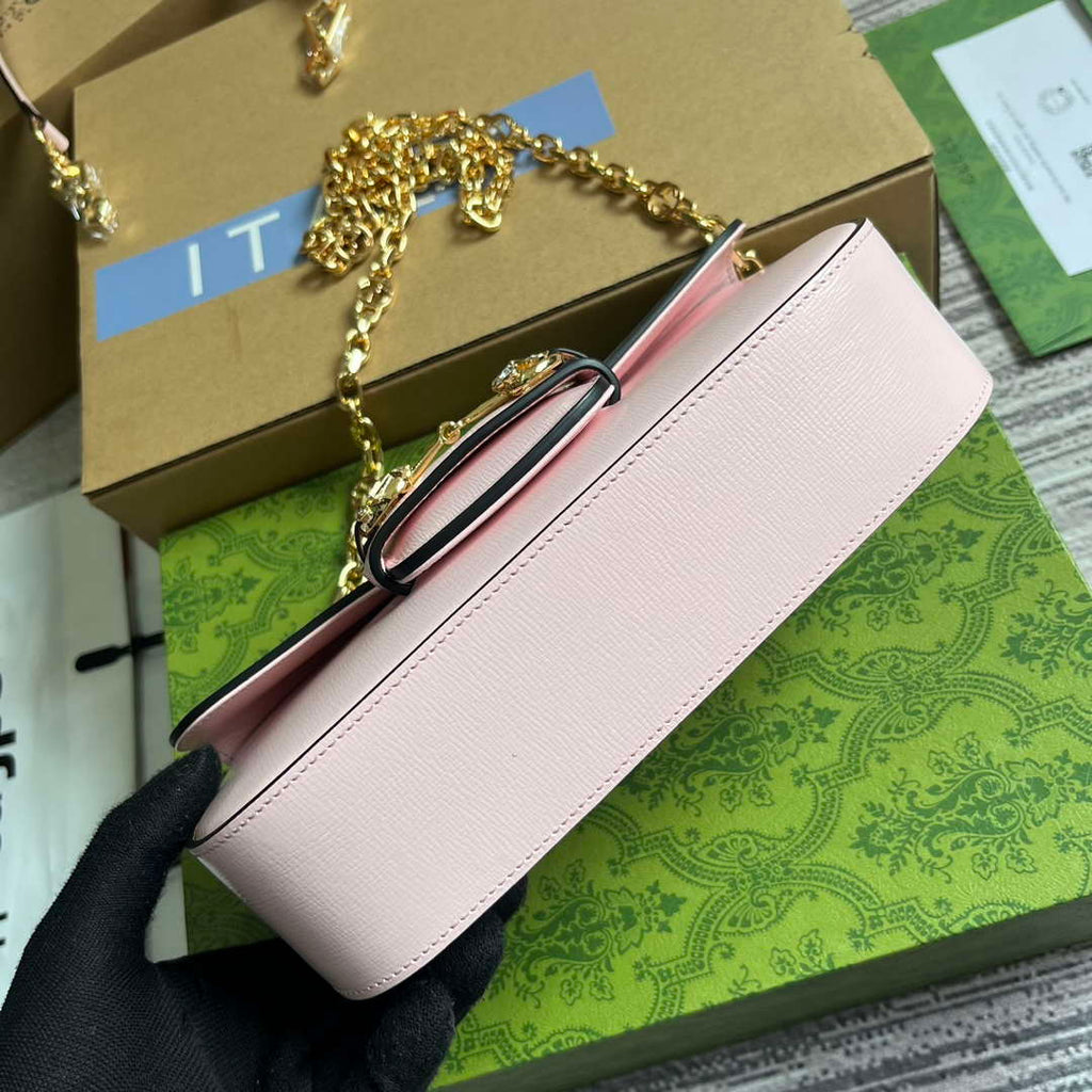 Gucci 735178 Gucci Horsebit 1955 small shoulder bag Pink
