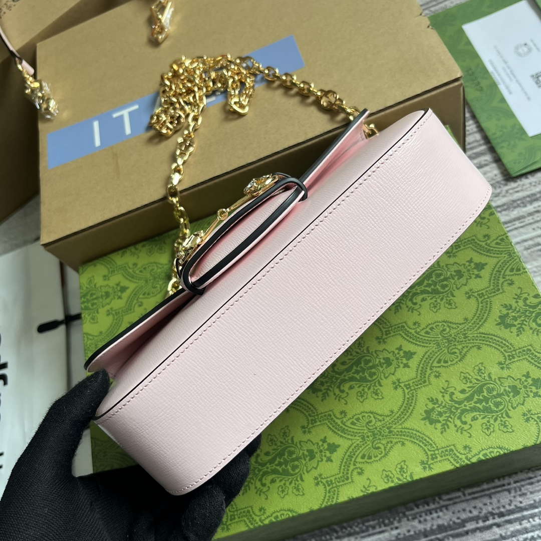 Gucci 735178 Gucci Horsebit 1955 small shoulder bag Pink