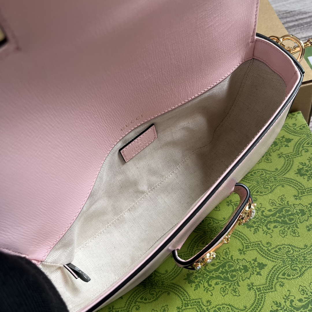 Gucci 735178 Gucci Horsebit 1955 small shoulder bag Pink