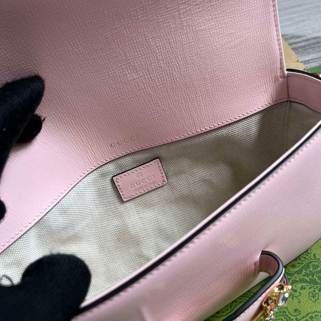 Gucci 735178 Gucci Horsebit 1955 small shoulder bag Pink