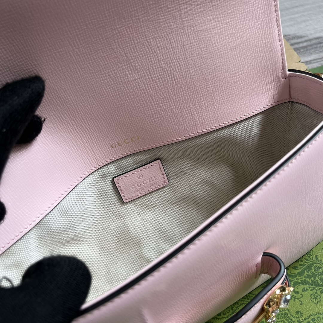 Gucci 735178 Gucci Horsebit 1955 small shoulder bag Pink - Default Title - View 9