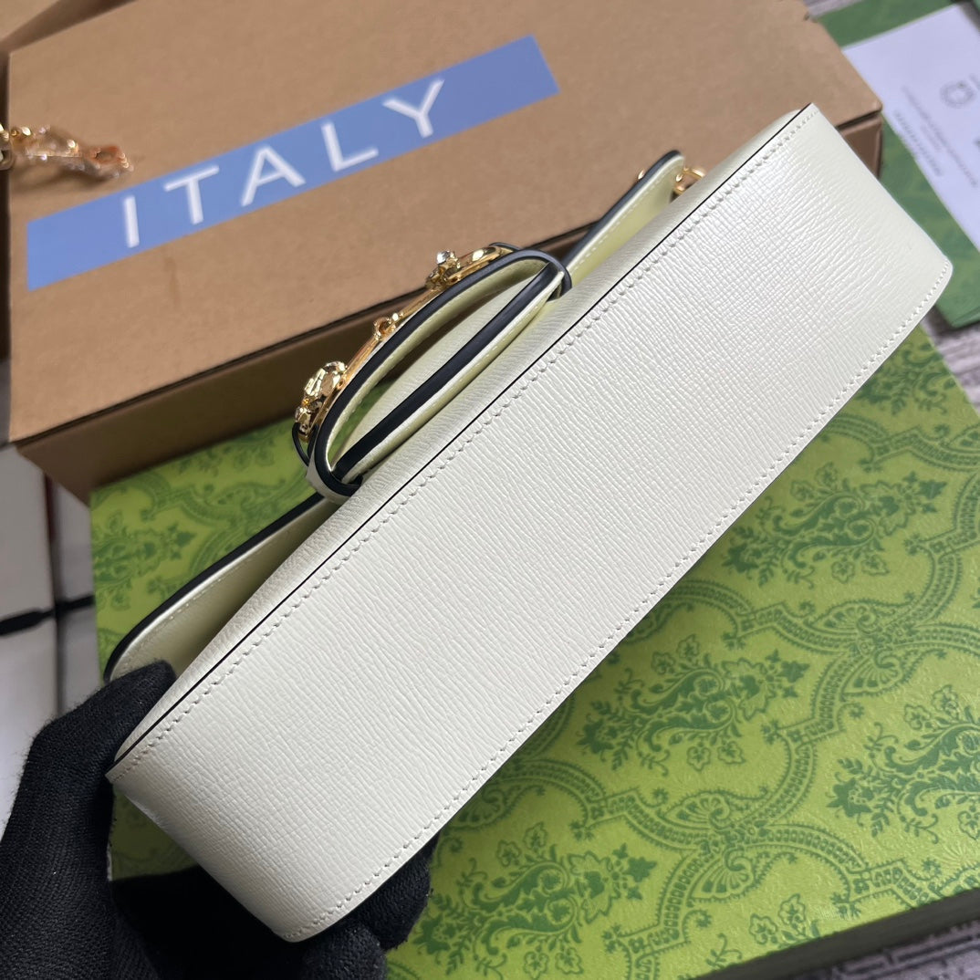 Gucci 735178 Gucci Horsebit 1955 small shoulder bag White - Default Title - View 9