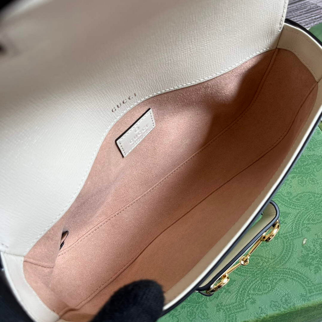 Gucci 735178 Gucci Horsebit 1955 small shoulder bag White - Default Title - View 9
