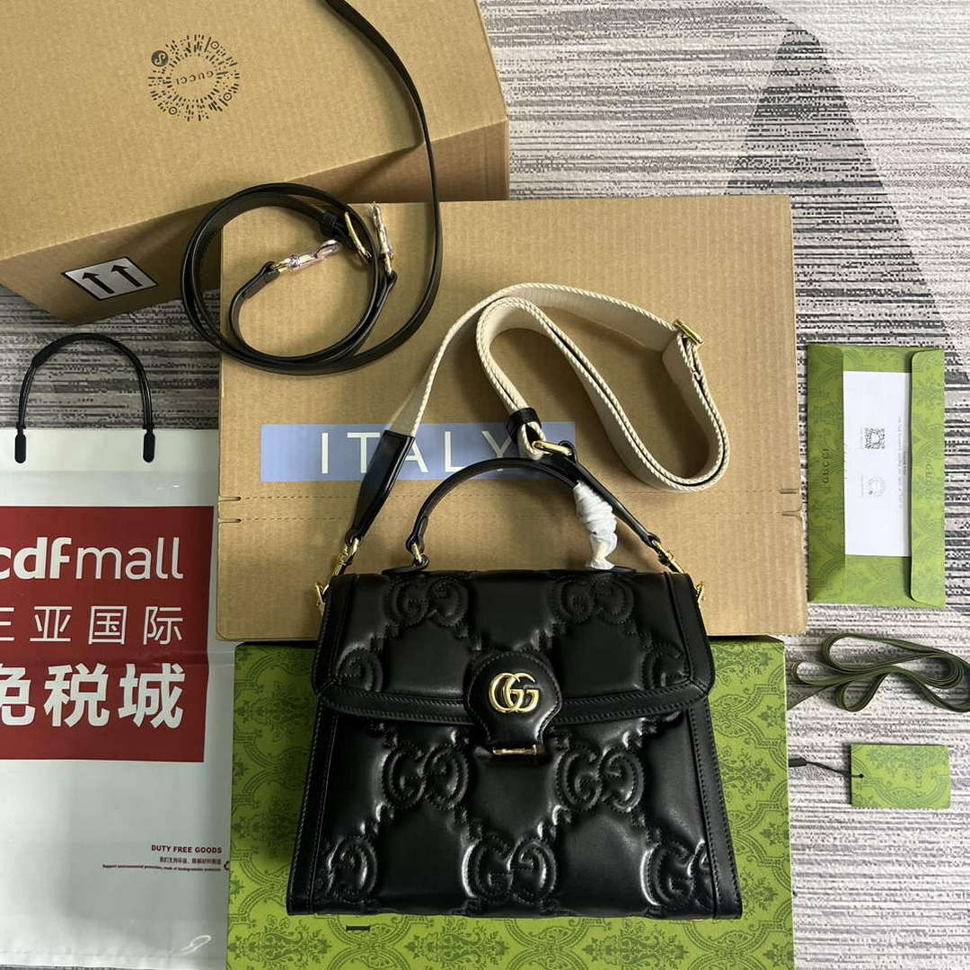 Gucci 736877 GG Matelass¨¦ Handbag Black
