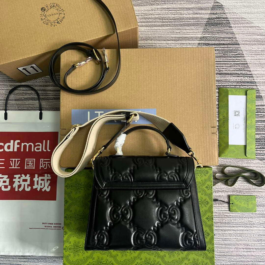 Gucci 736877 GG Matelass¨¦ Handbag Black