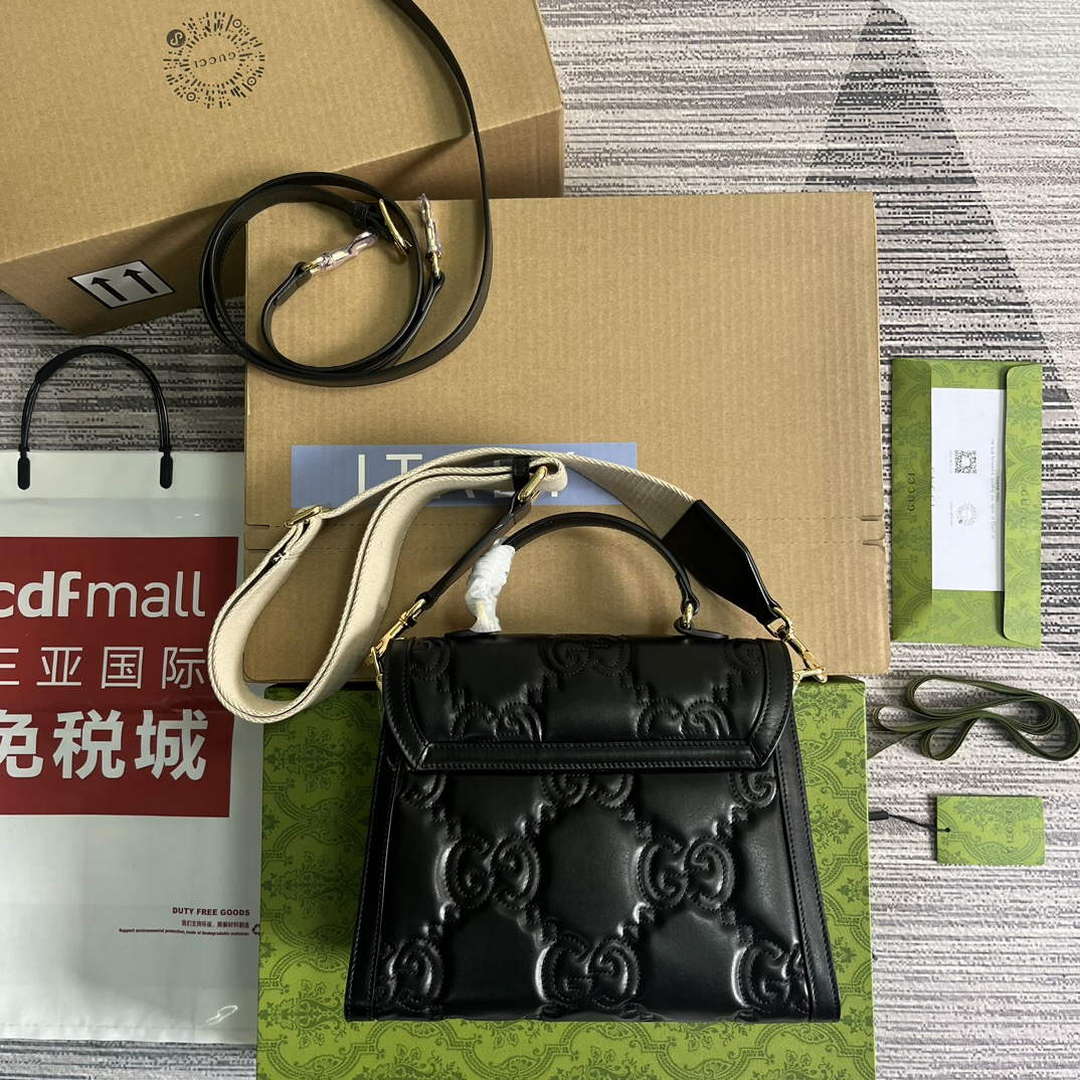 Gucci 736877 GG Matelass¨¦ Handbag Black