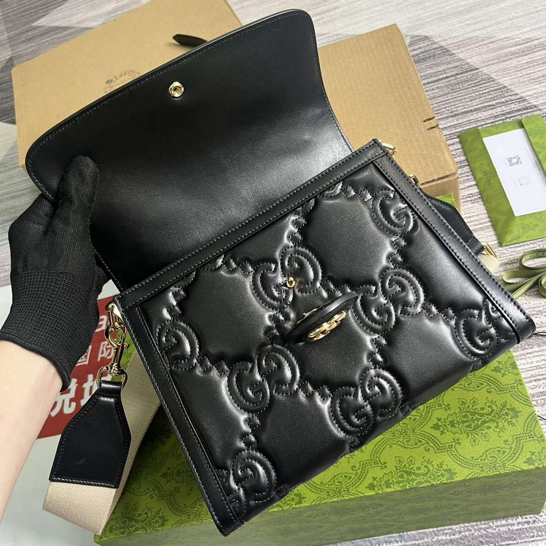 Gucci 736877 GG Matelass¨¦ Handbag Black