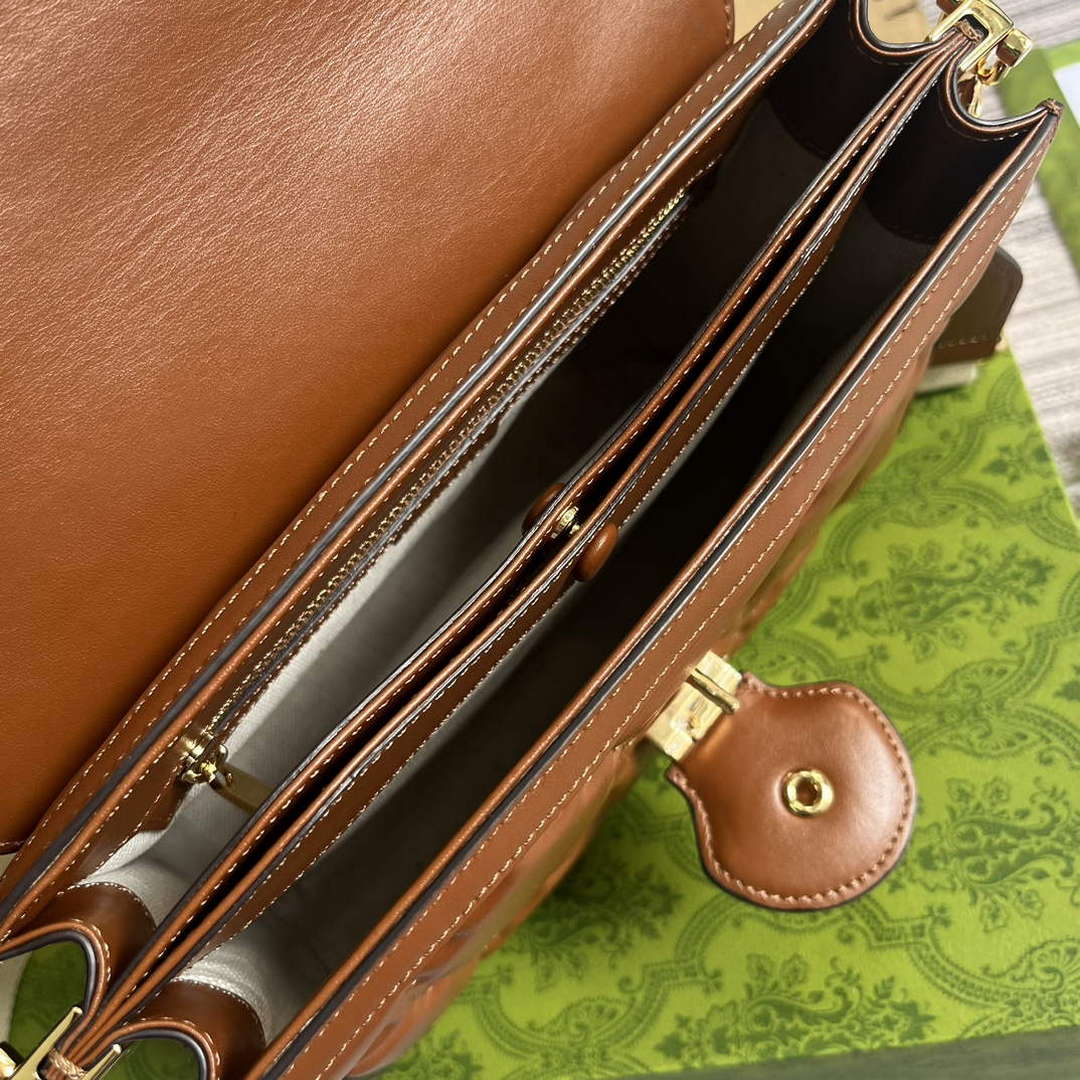 Gucci 736877 GG Matelass¨¦ Handbag Brown