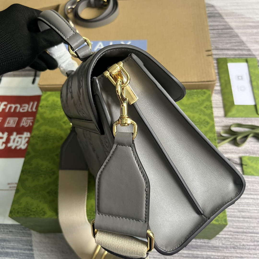 Gucci 736877 GG Matelass¨¦ Handbag Grey