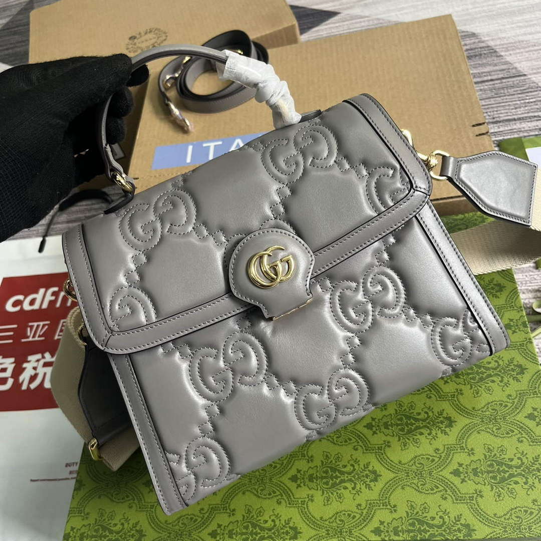 Gucci 736877 GG Matelass¨¦ Handbag Grey