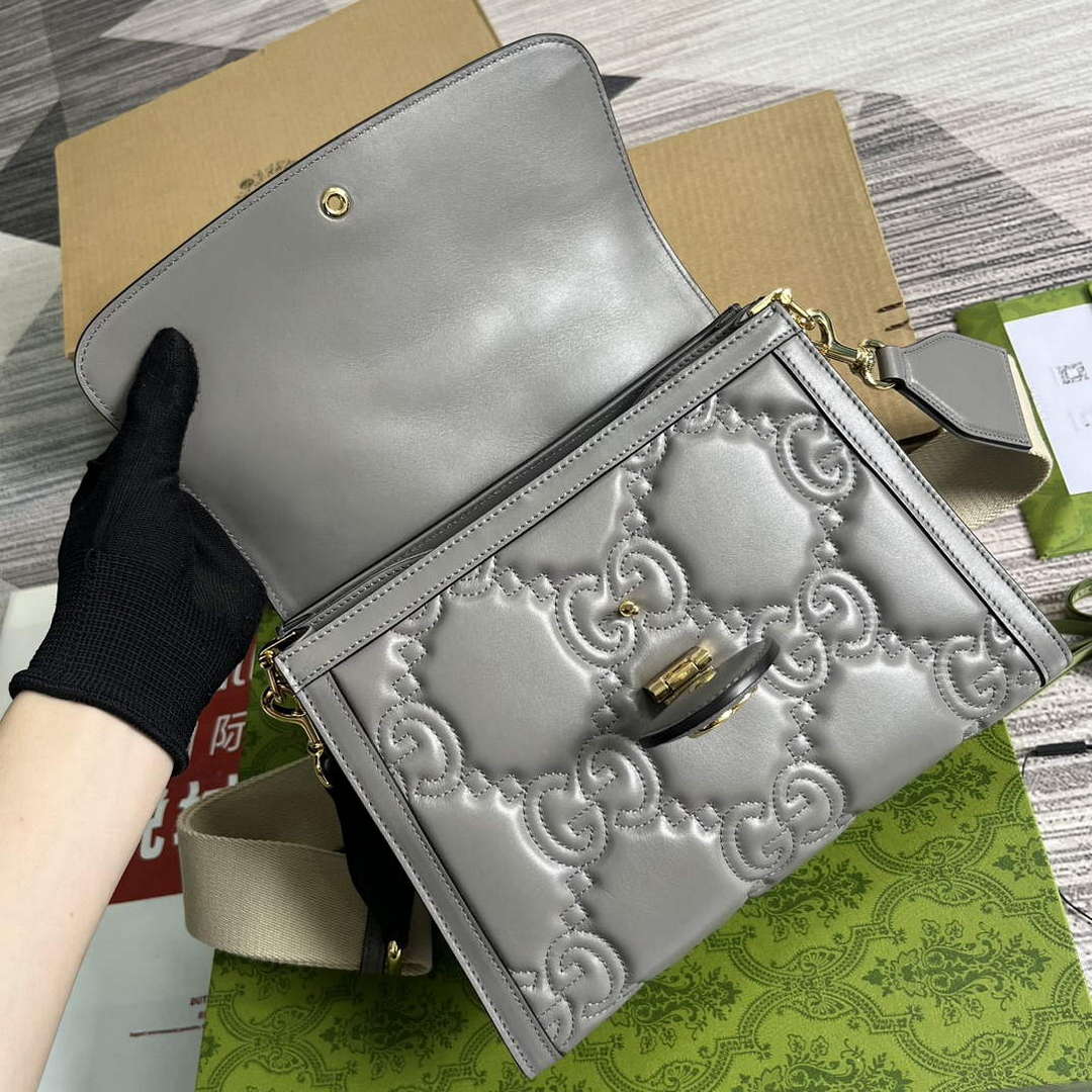 Gucci 736877 GG Matelass¨¦ Handbag Grey
