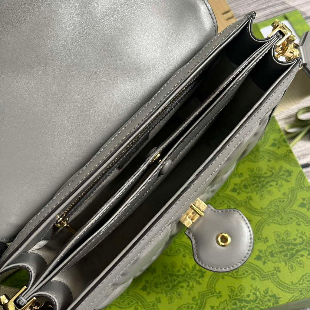 Gucci 736877 GG Matelass¨¦ Handbag Grey