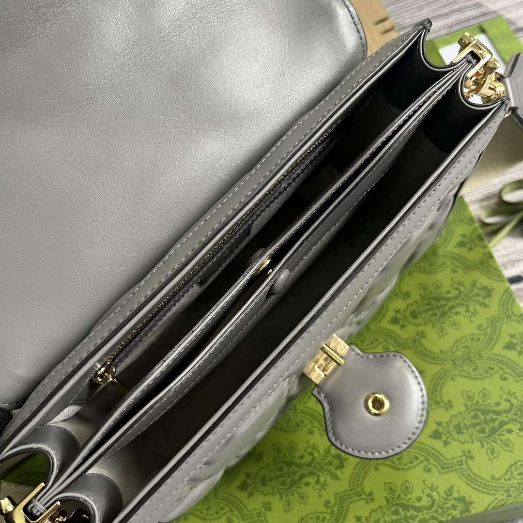 Gucci 736877 GG Matelass¨¦ Handbag Grey