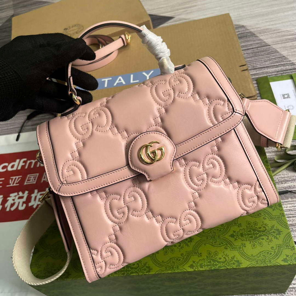 Gucci 736877 GG Matelass¨¦ Handbag Pink