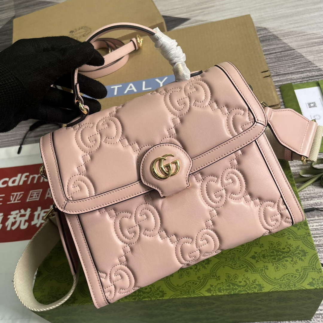 Gucci 736877 GG Matelass¨¦ Handbag Pink