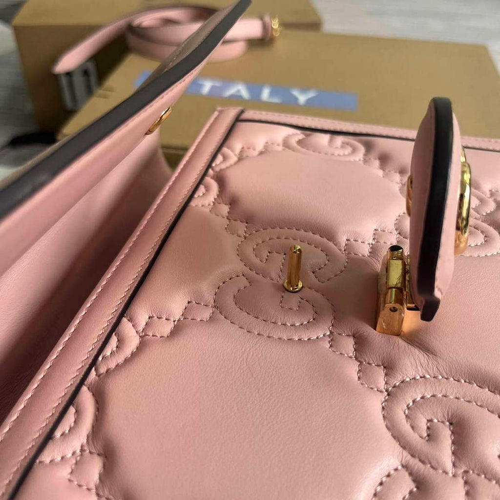 Gucci 736877 GG Matelass¨¦ Handbag Pink