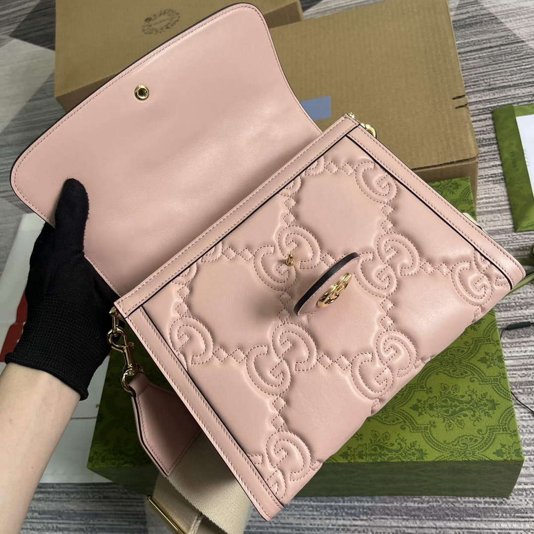 Gucci 736877 GG Matelass¨¦ Handbag Pink