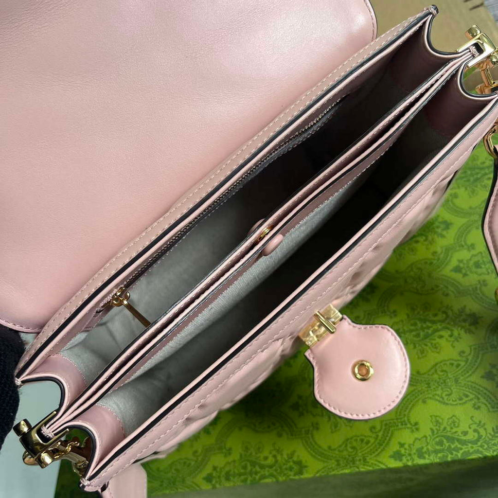 Gucci 736877 GG Matelass¨¦ Handbag Pink