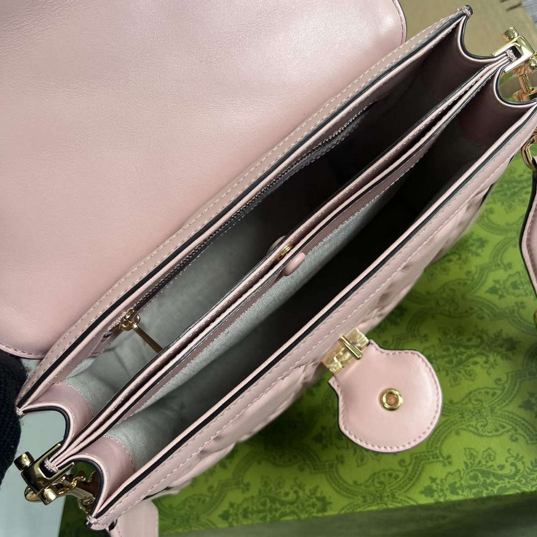 Gucci 736877 GG Matelass¨¦ Handbag Pink