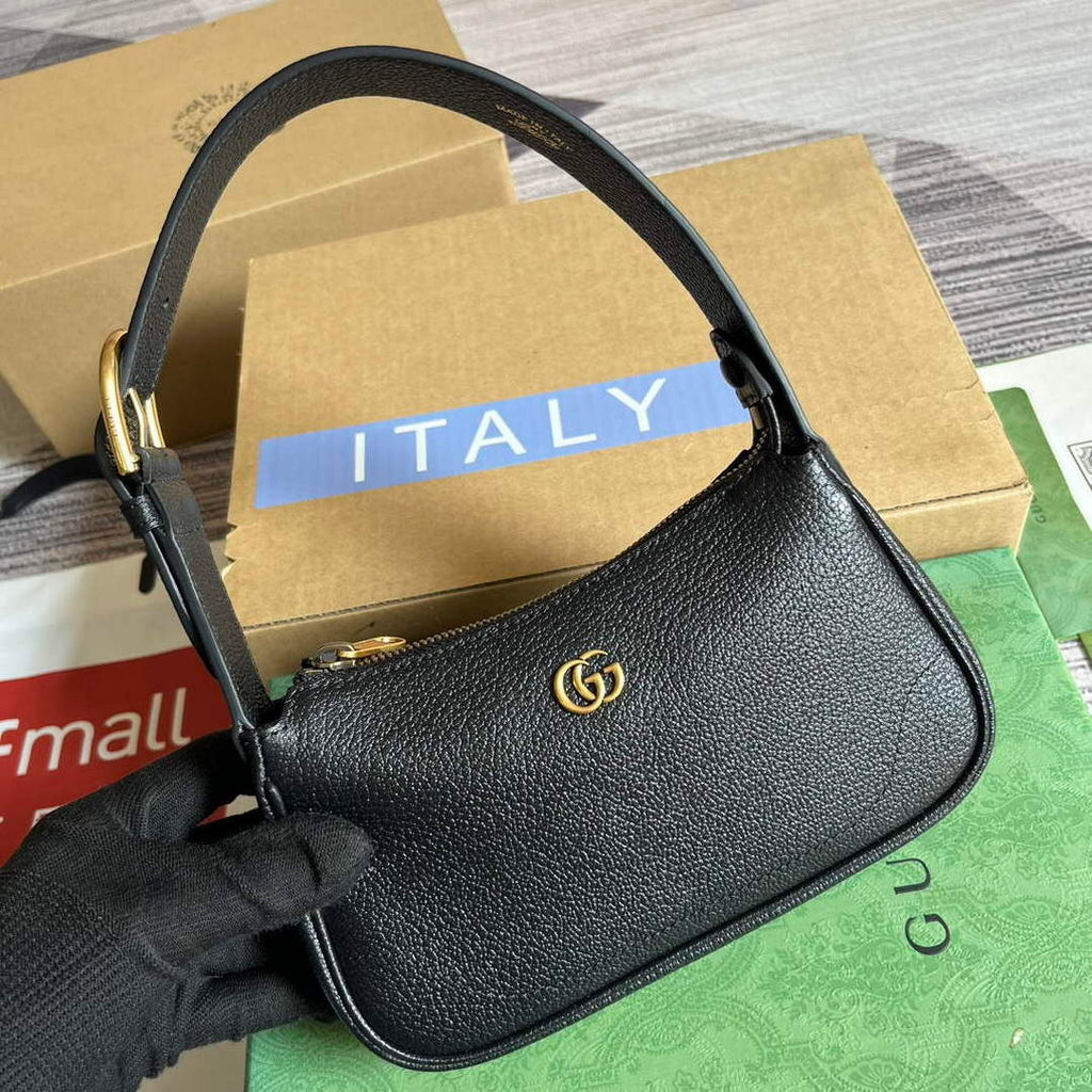Gucci 739076 Aphrodite shoulder bag with Double G Black