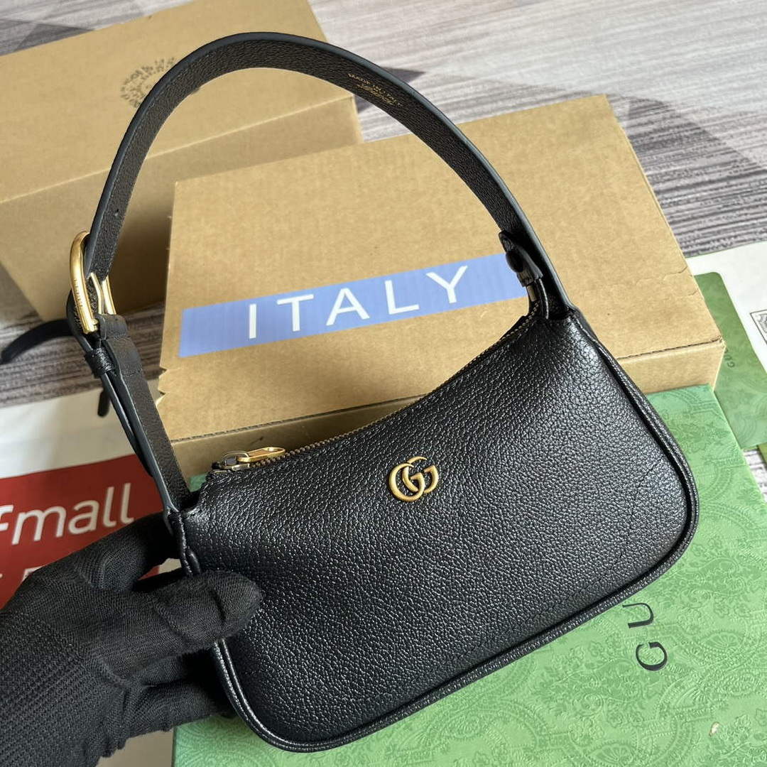Gucci 739076 Aphrodite shoulder bag with Double G Black - Default Title - View 4