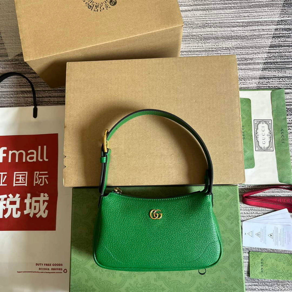 Gucci 739076 Aphrodite shoulder bag with Double G Green