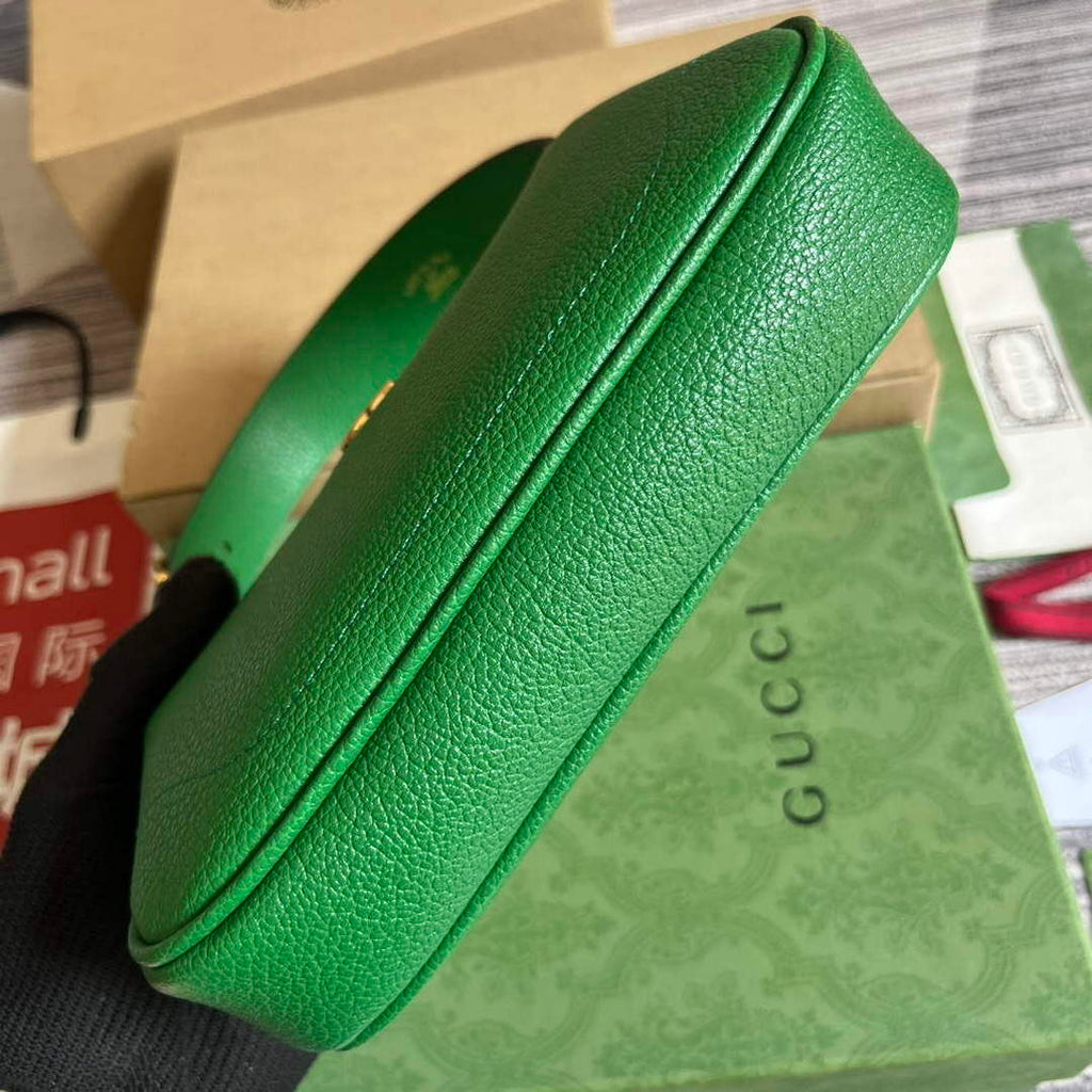 Gucci 739076 Aphrodite shoulder bag with Double G Green