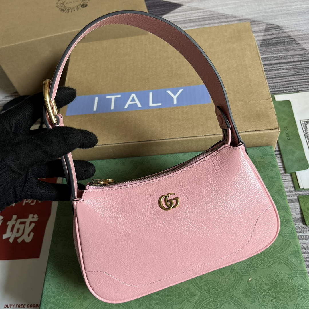 Gucci 739076 Aphrodite shoulder bag with Double G Light pink