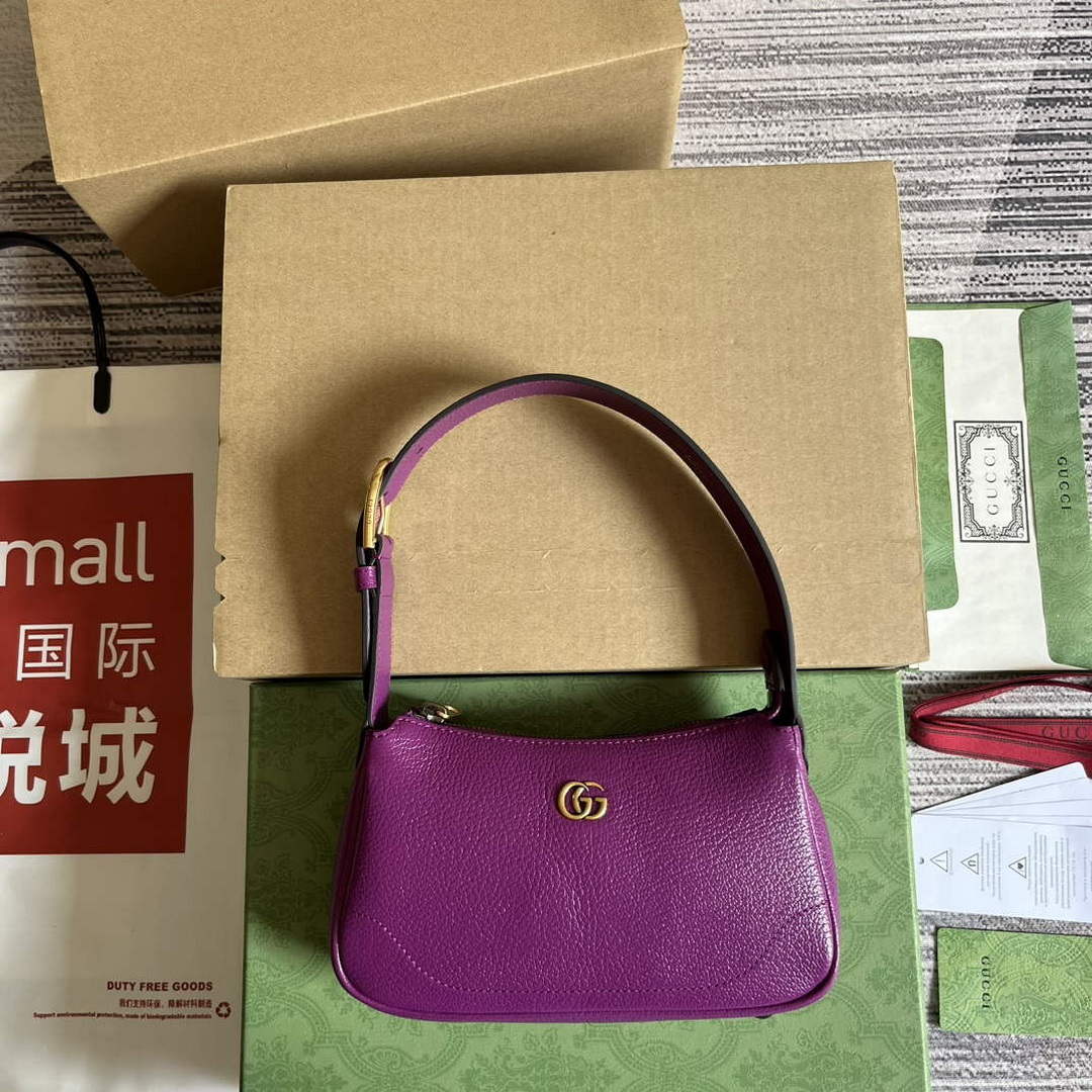 Gucci 739076 Aphrodite shoulder bag with Double G Purple - Default Title - View 1
