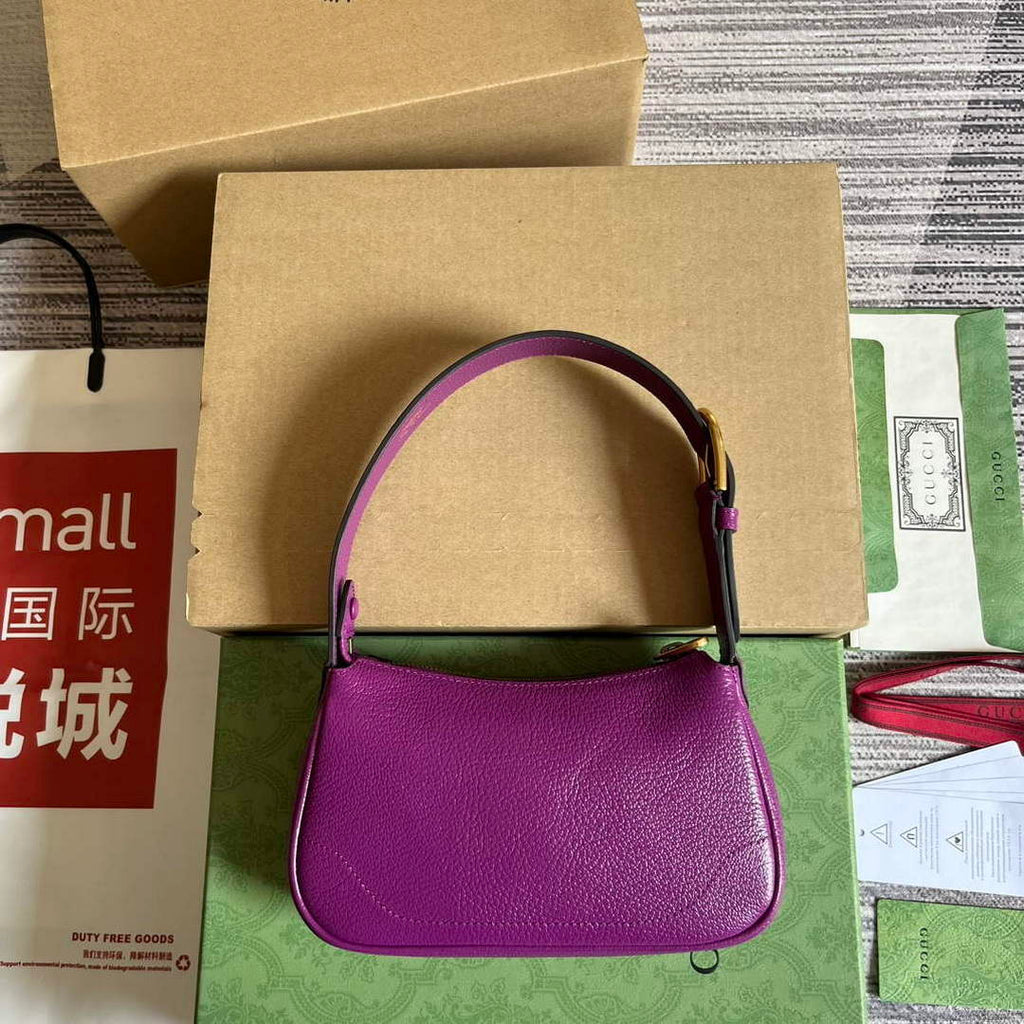 Gucci 739076 Aphrodite shoulder bag with Double G Purple