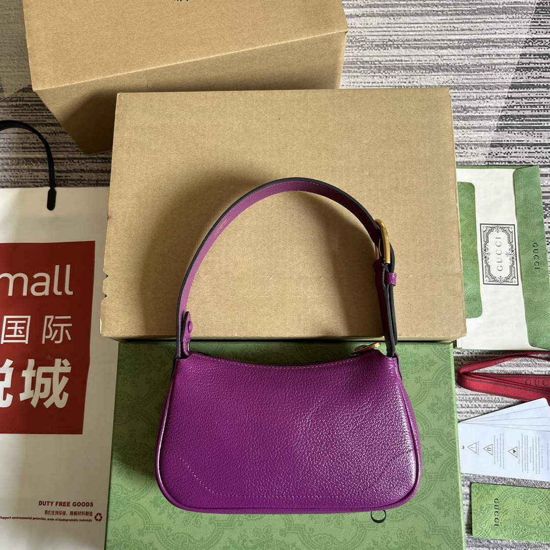 Gucci 739076 Aphrodite shoulder bag with Double G Purple - Default Title - View 2