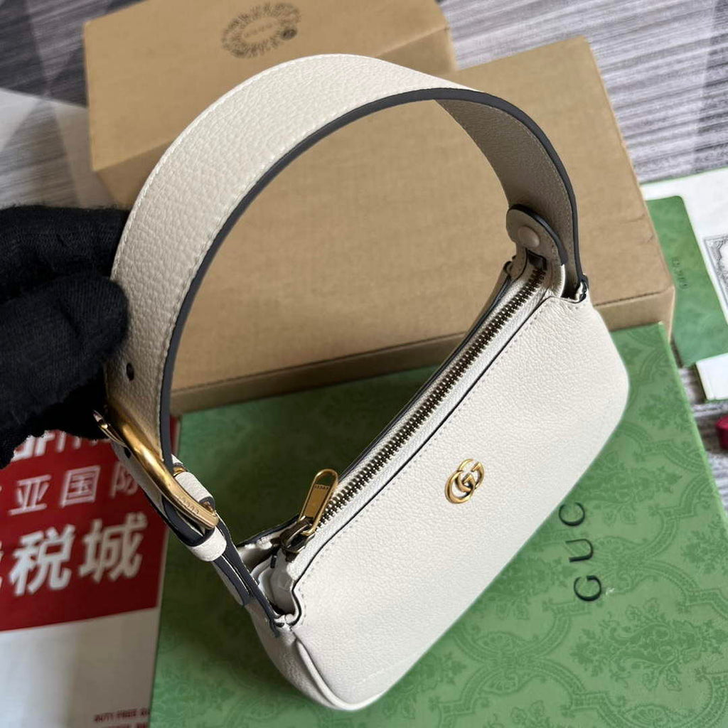 Gucci 739076 Aphrodite shoulder bag with Double G White