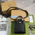 Gucci 739079 Diana Mini Tote Bag Black Leather - Default Title - View 1