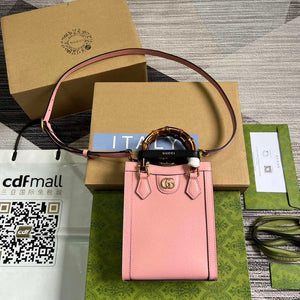 Gucci 739079 Diana Mini Tote Bag Pink leather - Default Title - View 1