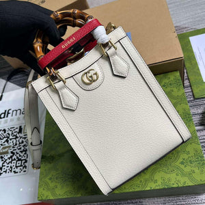 Gucci 739079 Diana Mini Tote Bag White Leather - Default Title - View 4