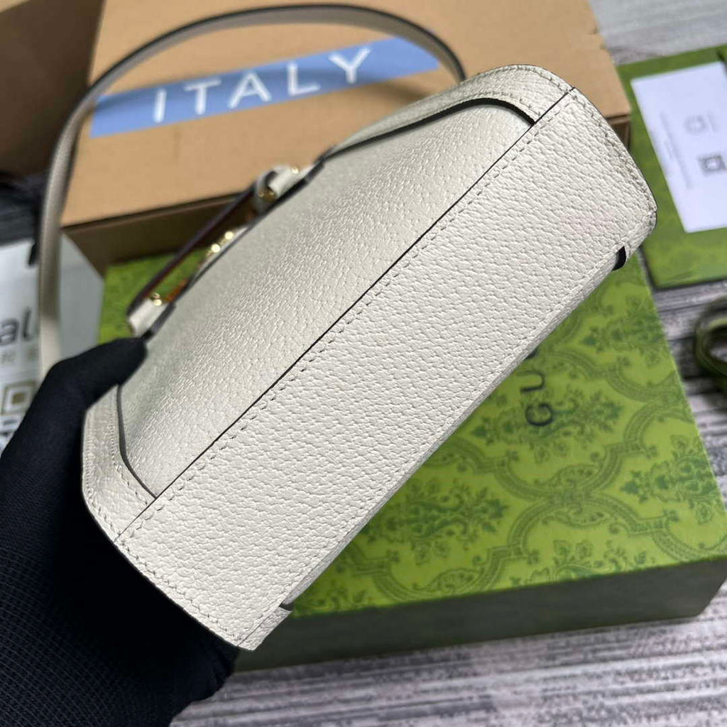 Gucci 739079 Diana Mini Tote Bag White Leather