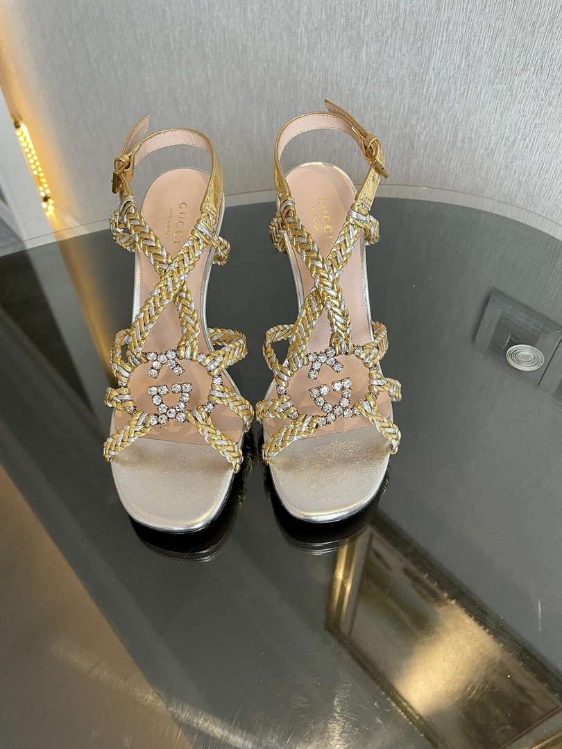 Gucci 739098 Women's crystal Interlocking G sandal G56300 - 35 - View 1