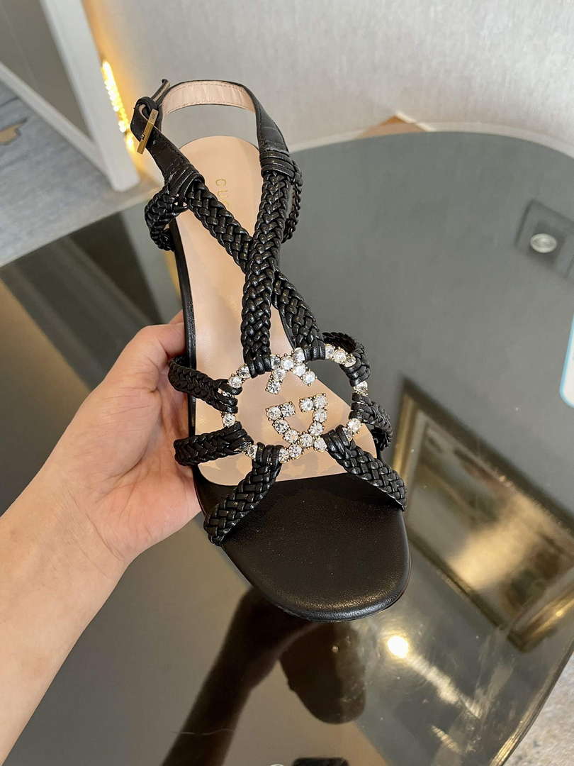 Gucci 739098 Women's crystal Interlocking G sandal G56301 - 35 - View 4