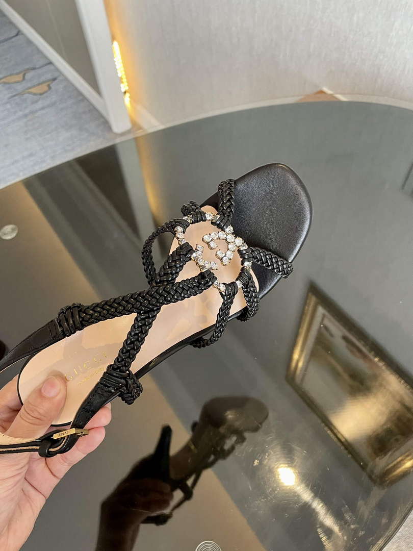 Gucci 739098 Women's crystal Interlocking G sandal G56301 - 35 - View 5