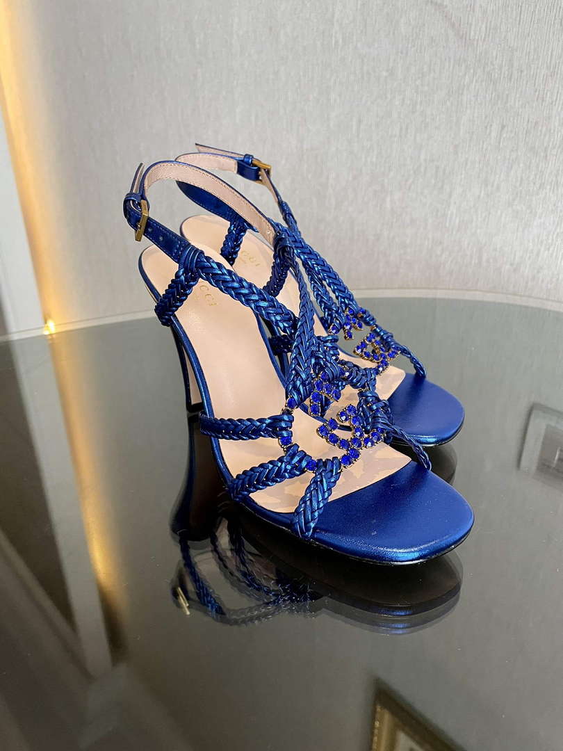 Gucci 739098 Women's crystal Interlocking G sandal G56302 - 35 - View 2