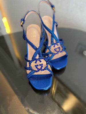 Gucci 739098 Women's crystal Interlocking G sandal G56302 - 35 - View 5