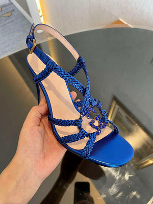 Gucci 739098 Women's crystal Interlocking G sandal G56302 - 35 - View 6