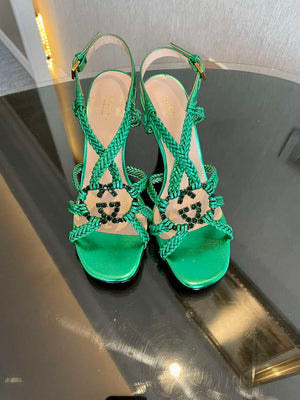 Gucci 739098 Women's crystal Interlocking G sandal G56303 - 35 - View 1