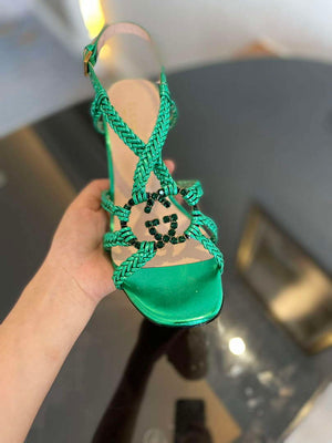 Gucci 739098 Women's crystal Interlocking G sandal G56303 - 35 - View 7