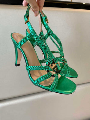 Gucci 739098 Women's crystal Interlocking G sandal G56303 - 35 - View 8