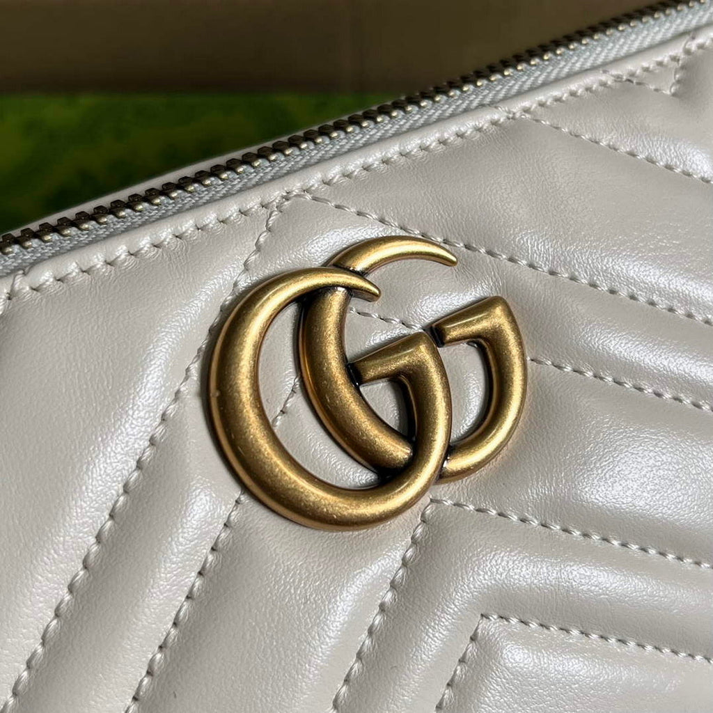 Gucci 739166 GG Marmont shoulder bag White