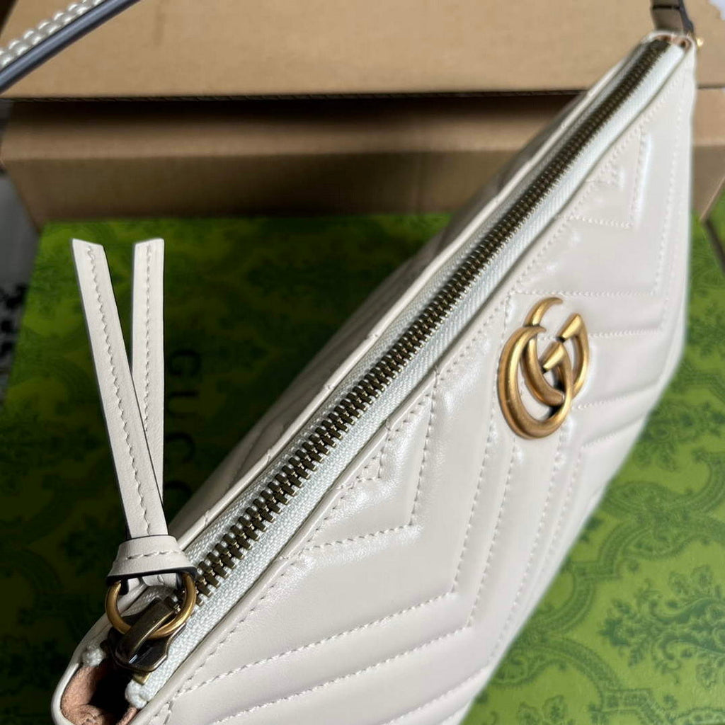 Gucci 739166 GG Marmont shoulder bag White