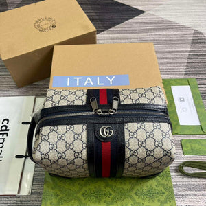 Gucci 739391 Gucci Savoy Toiletry Case Blue - Default Title - View 2